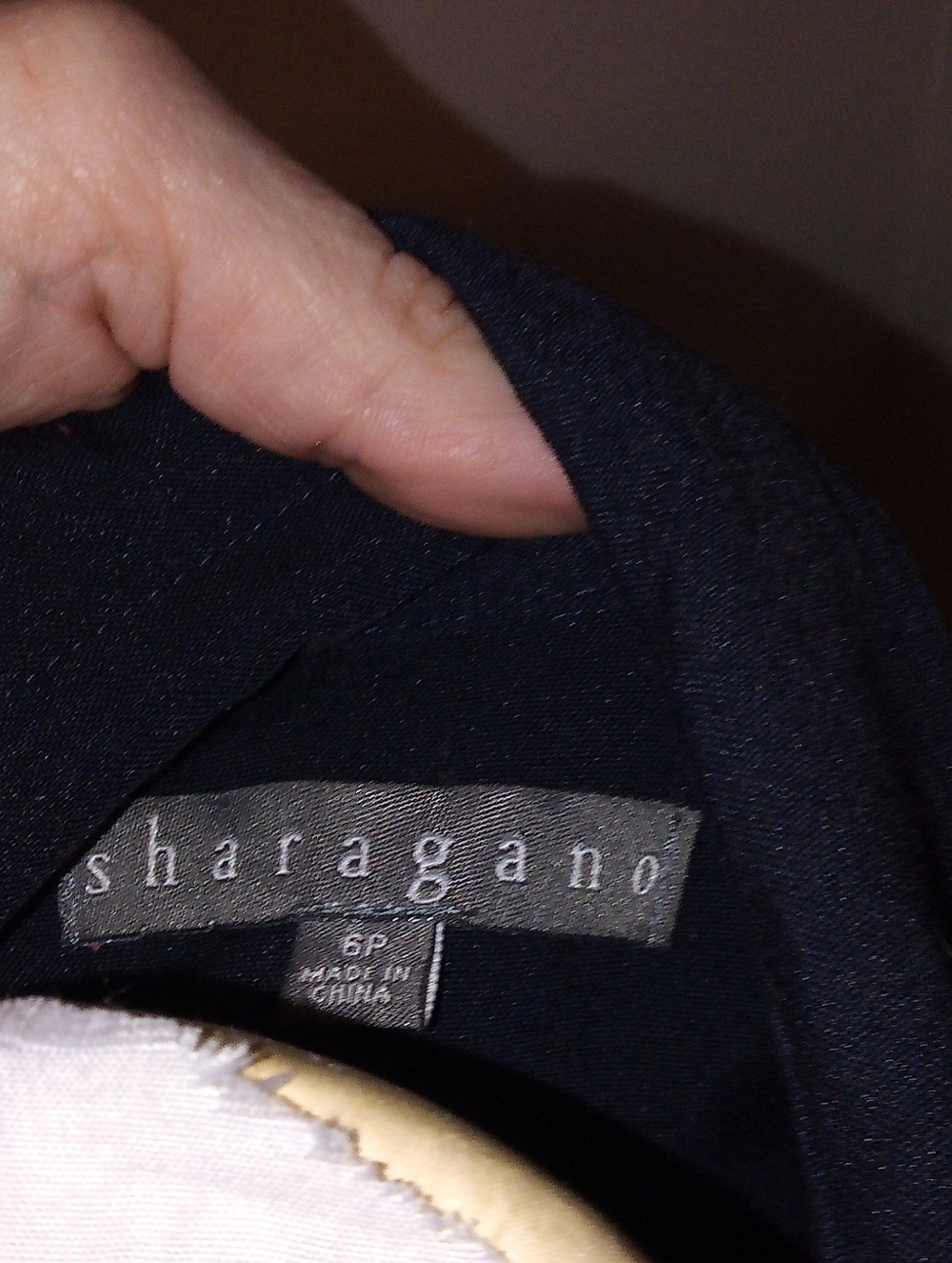 Sharagano Navy Midi Shirt Dress with Gold Accents - Picture 2 of 4
